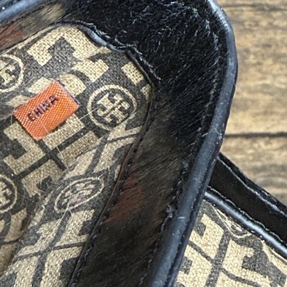 Tory Birch Amanda Black Mini Clutch Crossbody Gold Chain Removable Strap Leather - Picture 15 of 16